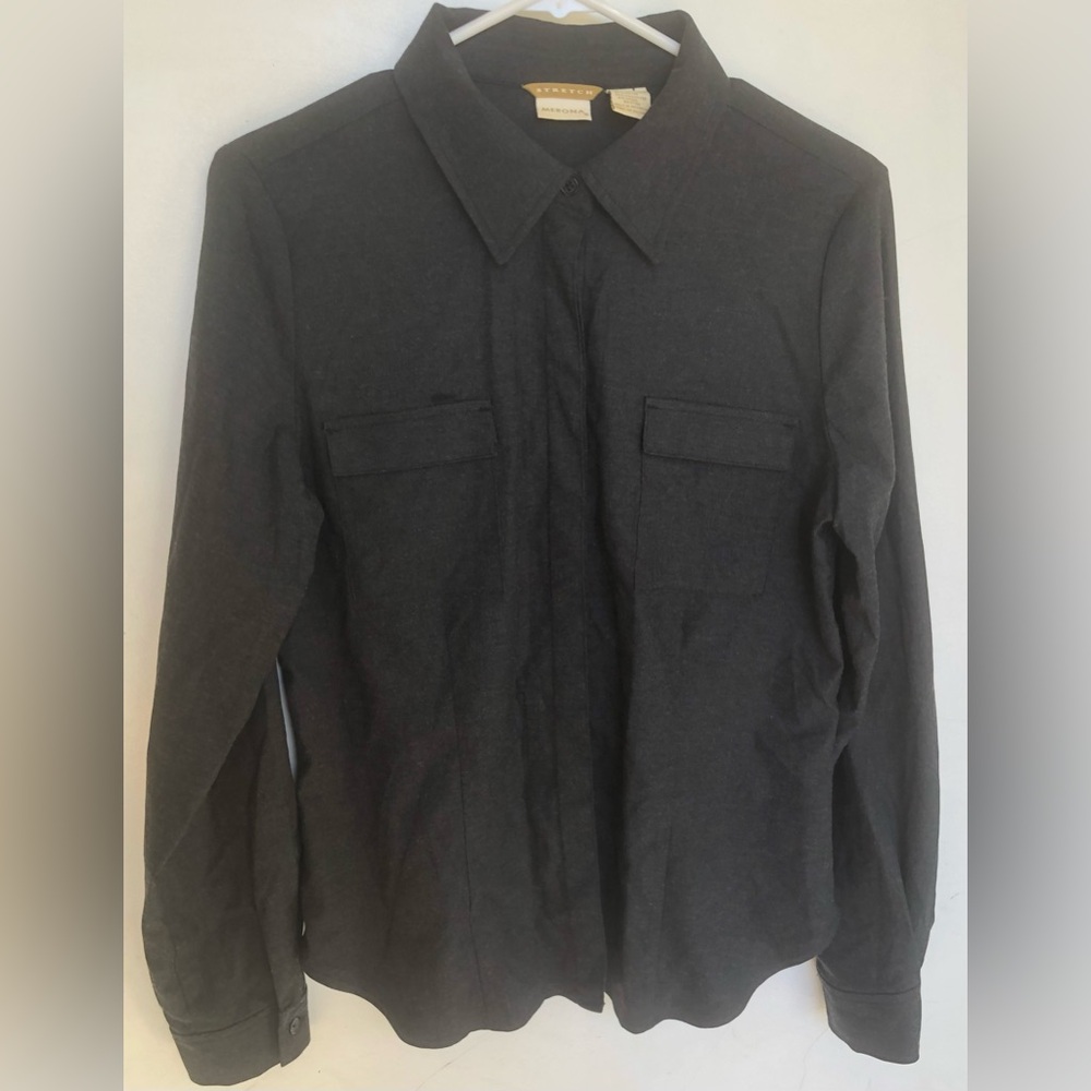 Merona Charcoal Stretch Button-Up Shirt